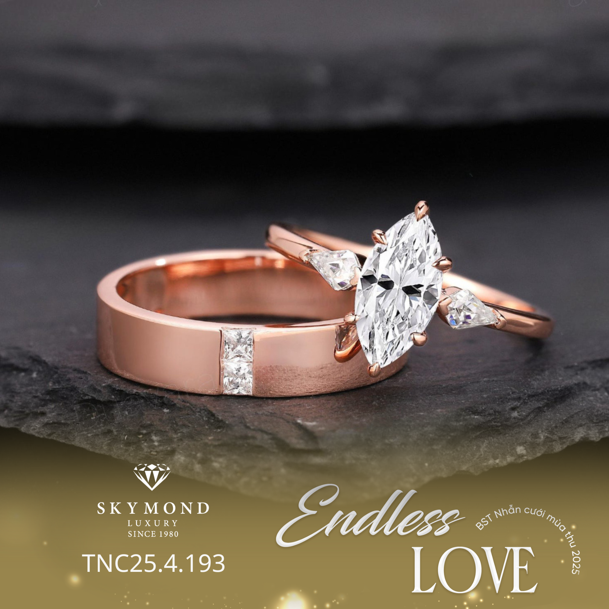 nhẫn cưới vàng hồng