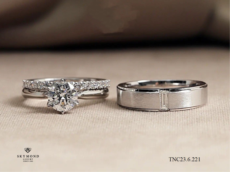 nhẫn cưới bạch kim skymond